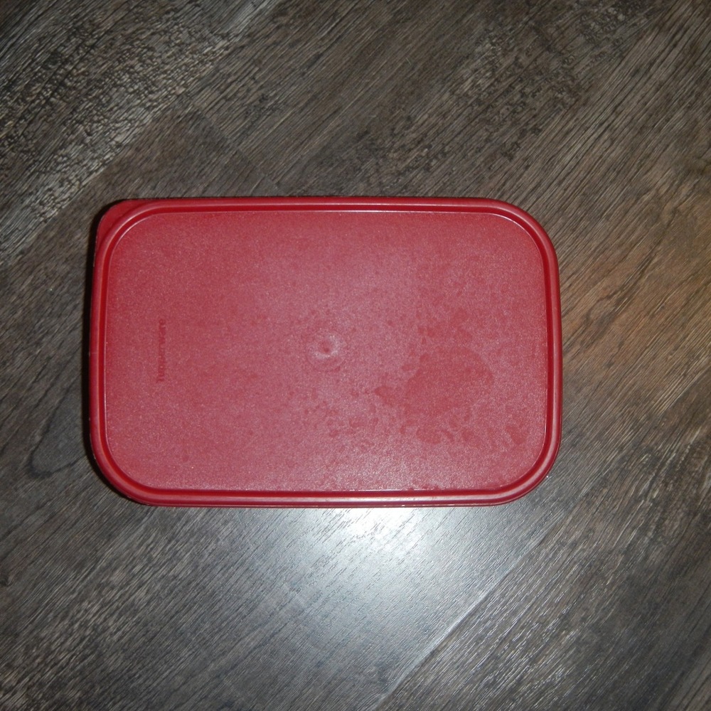 Tupperware Red Lid Container Rectangular Food Storage 2 Liter - Picture 2 of 10
